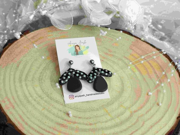 Black Polka Earrings - Image 2